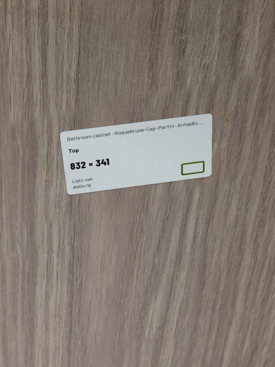 Top · illustration: the part's real label, placed digitally on the photo of the panel